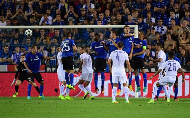 Leicester City's Riyad Mahrez (R) scores a goal during the UEFA Champions League. (AFP Photo) Leicester City's Riyad Mahrez (R) scores a goal during the UEFA Champions League. (AFP Photo)