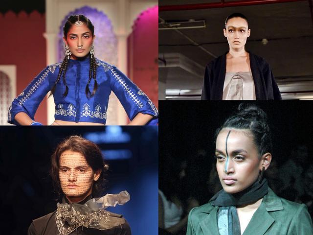 Here are looks from (clockwise from top) Anita Dongre’s look at India Couture Week and, from the Mumbai ramp, Raw Mango by Sanjay Garg, Chola and Chirag Nainani, and Suhani Pittie. (Yogen Shah)