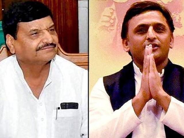 A combination photo shows UP cabinet minister Shivpal Yadav and chief minister Akhilesh Yadav. (PTI File Photo) A combination photo shows UP cabinet minister Shivpal Yadav and chief minister Akhilesh Yadav. (PTI File Photo)