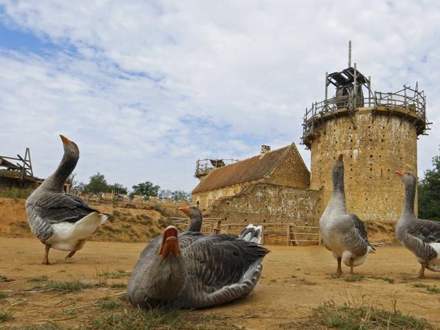 A view of the construction site of the Chateau de Guedelon. (REUTERS)