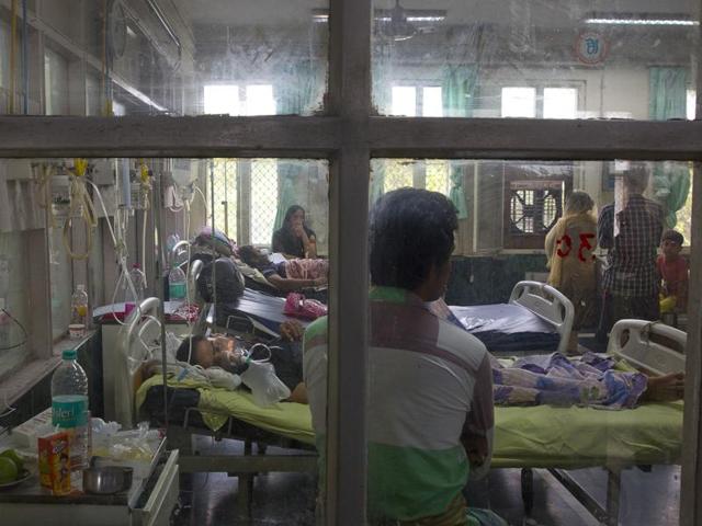 People suffering from fever, one of the main symptoms of several mosquito-borne diseases, recover at Ram Manohar Lohia hospital in New Delhi. (AP Photo) People suffering from fever, one of the main symptoms of several mosquito-borne diseases, recover at Ram Manohar Lohia hospital in New Delhi. (AP Photo)