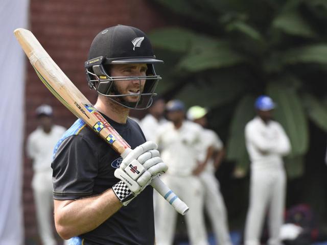 New Zealand team members during a practice session at Kotla on Thursday. (Mohd Zakir/HT PHOTO) New Zealand team members during a practice session at Kotla on Thursday. (Mohd Zakir/HT PHOTO)