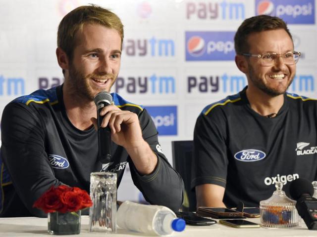 New Zealand cricket team Captain Kane Williamson ( L) and Coach: Mike Hesson ( R). (Sonu Mehta/HT PHOTO) New Zealand cricket team Captain Kane Williamson ( L) and Coach: Mike Hesson ( R). (Sonu Mehta/HT PHOTO)