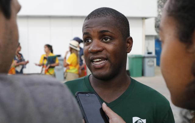 Brazil's Jeferson da Conceicao Goncalves speaks during an interview after Brazil's five-a-side soccer match against Turkey, which Brazil won 2-0, at the Paralympic Games in Rio de Janeiro. . (AP) Brazil's Jeferson da Conceicao Goncalves speaks during an interview after Brazil's five-a-side soccer match against Turkey, which Brazil won 2-0, at the Paralympic Games in Rio de Janeiro. . (AP)