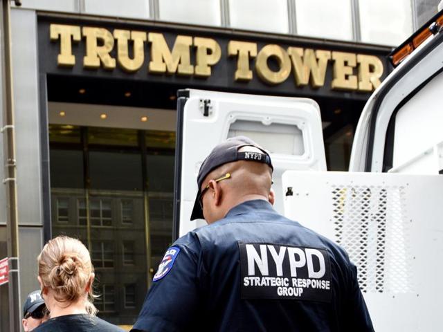 Protesters block the entrance to Trump Tower in Manhattan before being arrested on August 31, 2016 in New York City. According to a weekly, several Indian political leaders and major political parties have established close relationship with the Donald Trump family as a result of its real estate investments in Pune and Gurgaon. (AFP) Protesters block the entrance to Trump Tower in Manhattan before being arrested on August 31, 2016 in New York City. According to a weekly, several Indian political leaders and major political parties have established close relationship with the Donald Trump family as a result of its real estate investments in Pune and Gurgaon. (AFP)