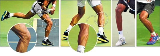 Rafael Nadal perhaps would be the last person to give up chasing a ball on a tennis court. The first two pictures show he has the limbs to go with the perseverance. The third and fourth pictures, of India’s Saketh Myneni and Ramkumar Ramanathan’s legs (right), tell their own story. (HT Photo) Rafael Nadal perhaps would be the last person to give up chasing a ball on a tennis court. The first two pictures show he has the limbs to go with the perseverance. The third and fourth pictures, of India’s Saketh Myneni and Ramkumar Ramanathan’s legs (right), tell their own story. (HT Photo)
