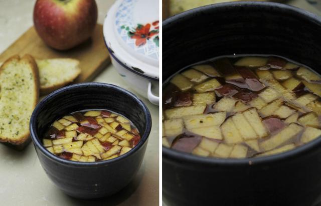 Apple, tomato and truffle soup. Apple, tomato and truffle soup.