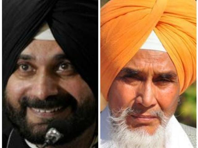 Navjot Singh and Sucha Singh Chhotepur(HT Photo) Navjot Singh and Sucha Singh Chhotepur(HT Photo)