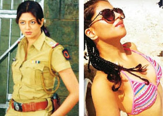 Kavita Kaushik in FIR (left) and on Instagram Kavita Kaushik in FIR (left) and on Instagram