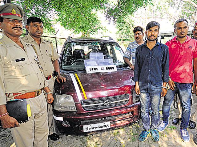A patrolling team of Phase 3 police station arrested Pappu Kumar Rai and Abhishek Kumar after a brief gunfight, police said.