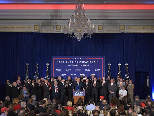 Republican presidential nominee Donald Trump speaks during a press conference with Medal of Honor recipients and veterans during a press conference at the Trump International Hotel, in Washington. (AFP) Republican presidential nominee Donald Trump speaks during a press conference with Medal of Honor recipients and veterans during a press conference at the Trump International Hotel, in Washington. (AFP)