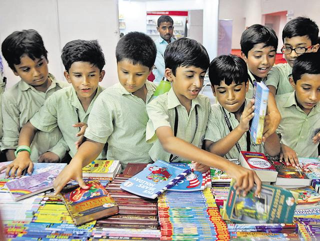 The Noida-Greater Noida Book Fair will continue till Sunday evening. A total of 75 publishers have set up more than 85 stalls of books and stationery items. (Sunil Ghosh/HT Photo) The Noida-Greater Noida Book Fair will continue till Sunday evening. A total of 75 publishers have set up more than 85 stalls of books and stationery items. (Sunil Ghosh/HT Photo)