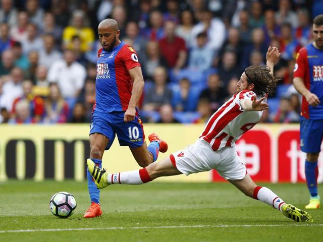 Andros Townsend, left, scored one goal and set up another. (REUTERS) Andros Townsend, left, scored one goal and set up another. (REUTERS)