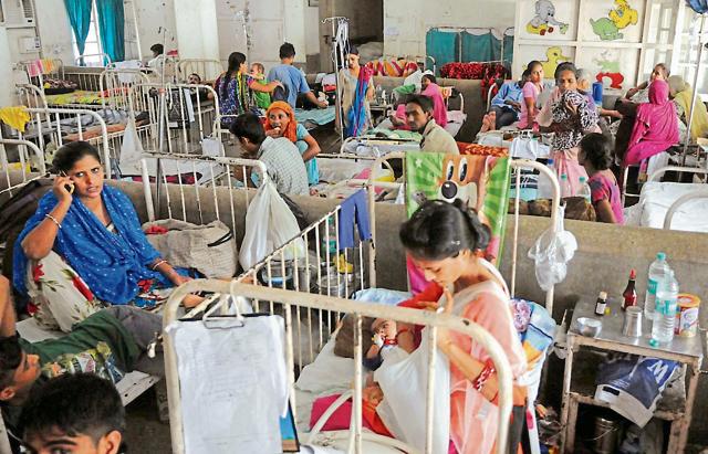 Children’s ward at Government Rajindra Hospital in Patiala.(Bharat Bhushan/HT)