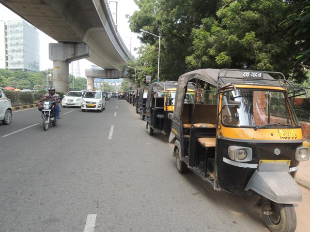 Residents said even shared autos, which were known for unruly and rash driving, have started abiding by traffic rules. (Isha Sahni/HT Photo)