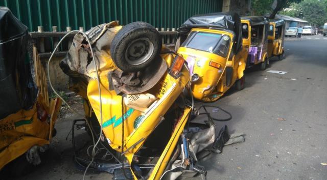 The out-of-control Porsche car rammed into several parked autos at Dr Radhakrishnan Salai in Chennai. (Agency)