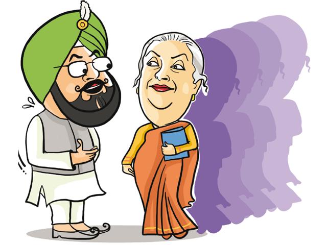 If there is one crown Punjab Congress president Captain Amarinder Singh wins hands down among Punjab politicians, it is chivalry and treating women with lot of grace. (Illustration by Daljeet Kaur Sandhu) If there is one crown Punjab Congress president Captain Amarinder Singh wins hands down among Punjab politicians, it is chivalry and treating women with lot of grace. (Illustration by Daljeet Kaur Sandhu)