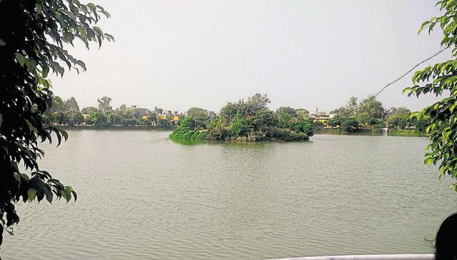 A man-made island in the middle of Morgan Lake/ (HT Photo) A man-made island in the middle of Morgan Lake/ (HT Photo)