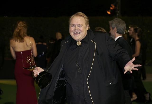Actor Louie Anderson poses with his award for Best Supporting Actor in a Comedy Series for Baskets at the Governors Ball after the 68th Primetime Emmy Awards. (REUTERS)