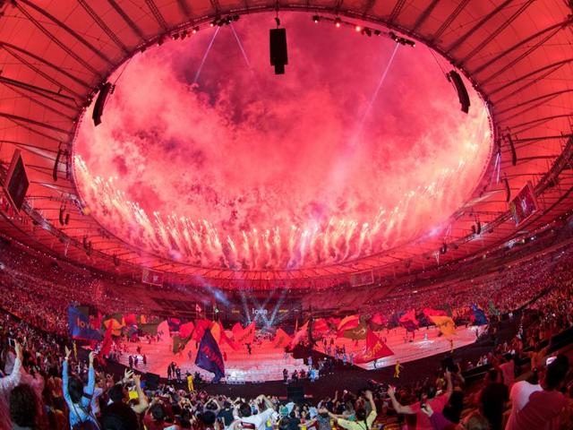 Japanese athletes watch the show during the closing ceremony of the Rio 2016 Paralympic Games. (AP Photo) Japanese athletes watch the show during the closing ceremony of the Rio 2016 Paralympic Games. (AP Photo)