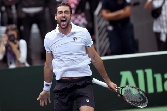 Croatia's Marin Cilic reacts after winning against France's Richard Gasquet. (AFP Photo) Croatia's Marin Cilic reacts after winning against France's Richard Gasquet. (AFP Photo)