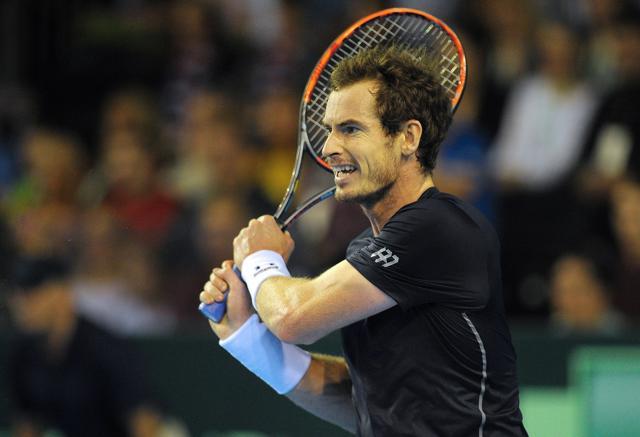 Britain's Andy Murray returns against Argentina's Guido Pella. (AFP Photo) Britain's Andy Murray returns against Argentina's Guido Pella. (AFP Photo)