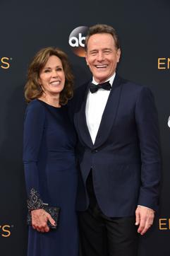 Actor Bryan Cranston and his wife, actress Robin Dearden, arrive for the 68th Emmy Awards on September 18. (AFP)