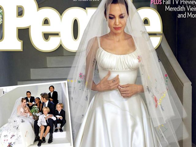 The couple ties the knot in a secret ceremony in Chateau Miraval in France in August 2014. They said that the decided to marry because of their kids. The couple ties the knot in a secret ceremony in Chateau Miraval in France in August 2014. They said that the decided to marry because of their kids.