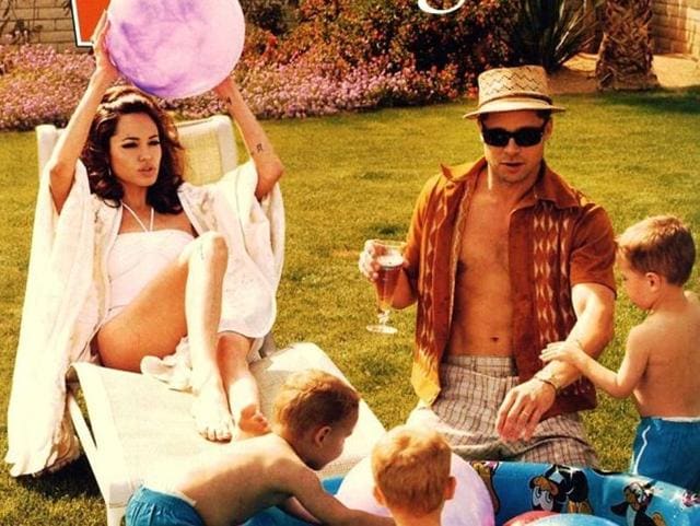 2005: Angelina and Brad appear on the cover of W magazine together. 2005: Angelina and Brad appear on the cover of W magazine together.