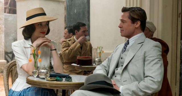 Marion Cotillard and Brad Pitt in a still from Allied. Marion Cotillard and Brad Pitt in a still from Allied.