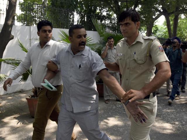 Metropolitan Magistrate Ambika Singh remanded 42-year-old Brijesh Shukla in judicial custody till Wednesday when he was produced before the court by police and his counsel moved a bail application. (Sonu Mehta/HT PHOTO) Metropolitan Magistrate Ambika Singh remanded 42-year-old Brijesh Shukla in judicial custody till Wednesday when he was produced before the court by police and his counsel moved a bail application. (Sonu Mehta/HT PHOTO)