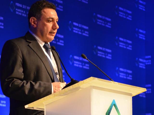 This March 6, 2013 handout file image shows Nizar Zakka, a Lebanese technology expert and advocate for Internet freedom, delivering a speech during the MENA ICT Forum conference in Jordan. (AP) This March 6, 2013 handout file image shows Nizar Zakka, a Lebanese technology expert and advocate for Internet freedom, delivering a speech during the MENA ICT Forum conference in Jordan. (AP)