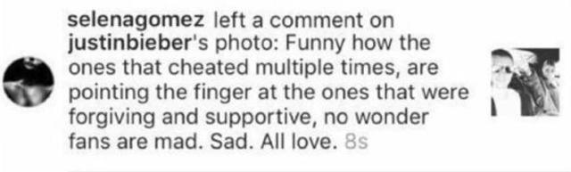 And here’s what Selena said...