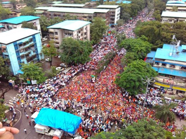 People take part in the morcha in Navi Mumbai on Wednesday. (Bachchan Kumar) People take part in the morcha in Navi Mumbai on Wednesday. (Bachchan Kumar)