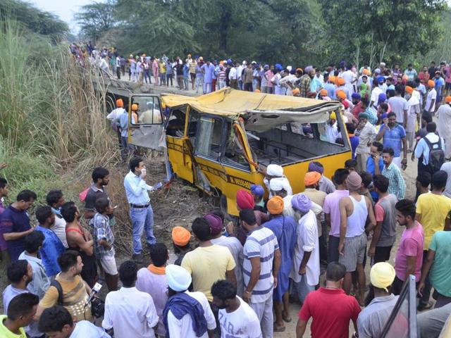 The buses of the school had never been inspected by the district transport officer’s team as the school is “out of the way” near the border.(Sameer Sehgal/HT Photo)