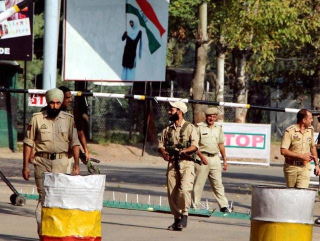 Special Operation Group of Jammu and Kashmir police personnel at the army base that was attacked by militants in Uri. (PTI) Special Operation Group of Jammu and Kashmir police personnel at the army base that was attacked by militants in Uri. (PTI)