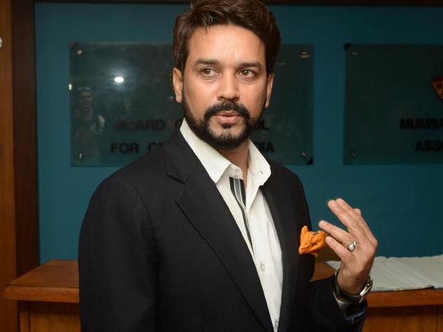 Anurag Thakur, president of the Board of Control for Cricket in India (BCCI), leaves the 87th annual general meeting in Mumbai on Wednesday. (AFP) Anurag Thakur, president of the Board of Control for Cricket in India (BCCI), leaves the 87th annual general meeting in Mumbai on Wednesday. (AFP)