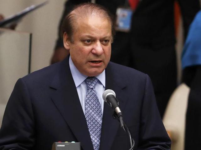 Pakistan Prime Minister Nawaz Sharif speaks during a high-level meeting on addressing large movements of refugees and migrants at the United Nations General Assembly in Manhattan. (Reuters Photo) Pakistan Prime Minister Nawaz Sharif speaks during a high-level meeting on addressing large movements of refugees and migrants at the United Nations General Assembly in Manhattan. (Reuters Photo)