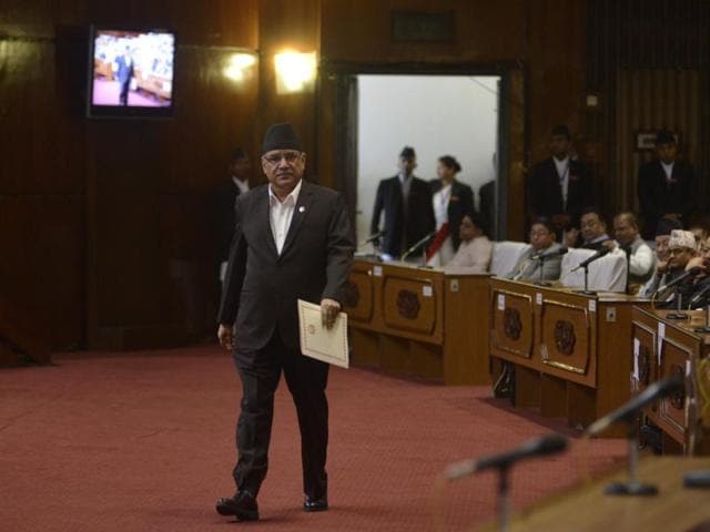 Nepalese Prime Minister Pushpa Kamal Dahal, also known as Prachanda, walks before addressing parliament in Kathmandu on September 8, 2016. (AFP) Nepalese Prime Minister Pushpa Kamal Dahal, also known as Prachanda, walks before addressing parliament in Kathmandu on September 8, 2016. (AFP)