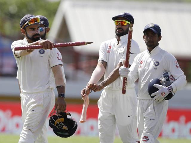 Anil Kumble and his team mates appeal for the dismissal of Adam Gilchrist, caught and bowled by Kumble, during a test match between Australia and India, in Melbourne. Twitter users voted to have Kumble in their dream Indian Test team for his spinning chops.(Jack Atley/All Sport/Getty Images)