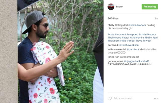 Actor Shahid Kapoor brings her daughter back home from the hospital. (Instagram)