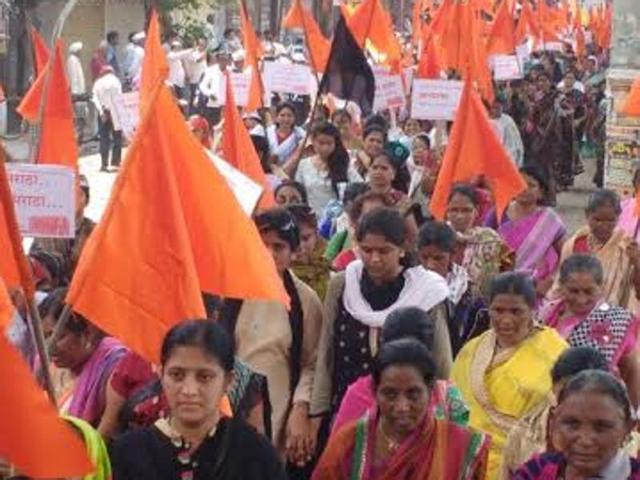 People march in West Vidarbha’s Amravati on Thursday in demand for reservations for Marathas.(HT Photos.)