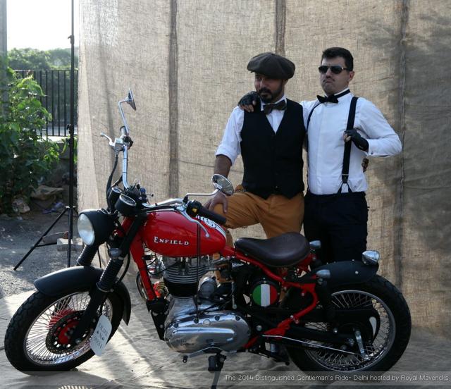 Riders dressed in western formals pose during the 2014 edition of The Distinguished Gentleman’s Ride.
