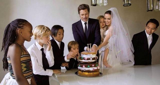 The entire Pitt-Jolie family after the couple’s wedding in 2014.