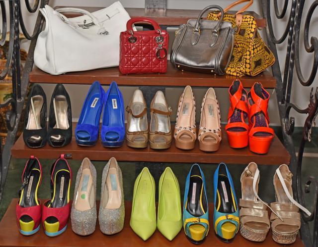 Shoes and bags from Tanisha Mukerji’s wardrobe (Tanishaa Mukerji/Hindustan Times)