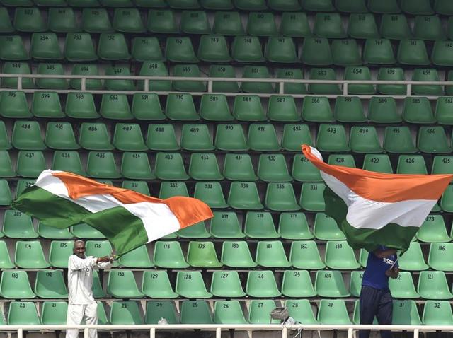 There will be fans at the stadium but many have chosen to watch the match from the comfort of their homes. (Ajay Aggarwal/HT PHOTO) There will be fans at the stadium but many have chosen to watch the match from the comfort of their homes. (Ajay Aggarwal/HT PHOTO)