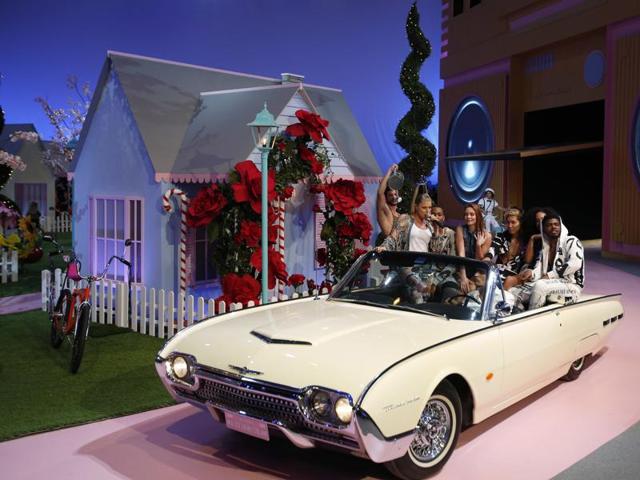 Fergie: The runway set *kind* of reminds us of the singer’s music video for M.I.L.F. $. So, sure, this makes sense. (AP)