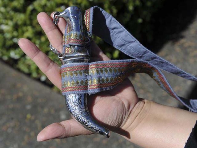 Kirpan is one of the five articles of faith in Sikhism. (HT file photo/ Vancouverdesi.com) Kirpan is one of the five articles of faith in Sikhism. (HT file photo/ Vancouverdesi.com)