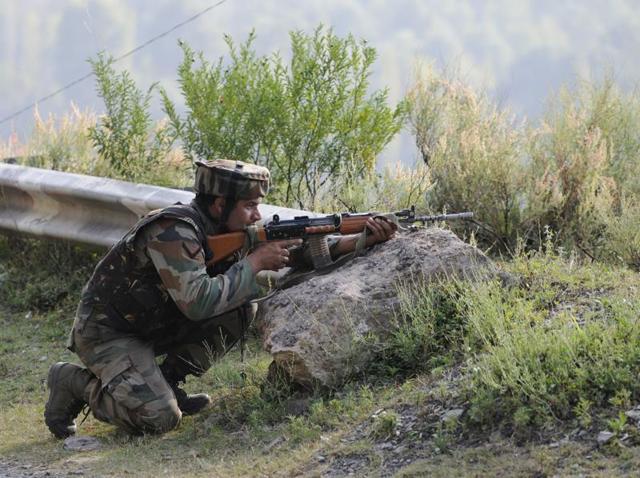Army soldiers take position near the army base which was attacked by militants in Kashmir’s Uri on September 18, 2016. The Associated Press referred to the attackers as ‘rebels’. (PTI) Army soldiers take position near the army base which was attacked by militants in Kashmir’s Uri on September 18, 2016. The Associated Press referred to the attackers as ‘rebels’. (PTI)
