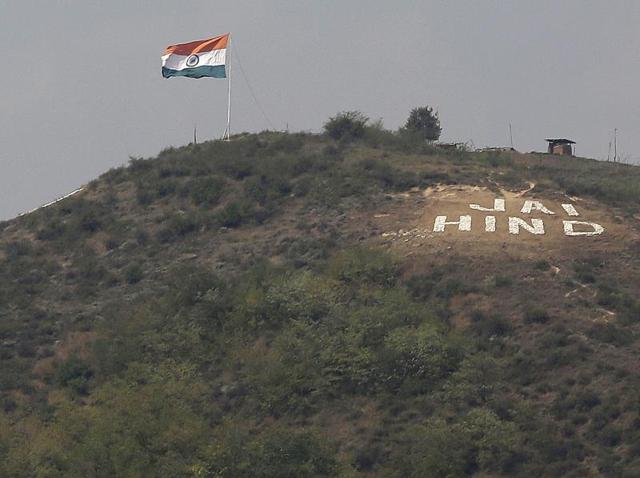 The Indian flag flies on a hill in Uri sector, near the de facto border dividing Kashmir between India and Pakistan, on September 21, 2016.(AP) The Indian flag flies on a hill in Uri sector, near the de facto border dividing Kashmir between India and Pakistan, on September 21, 2016.(AP)